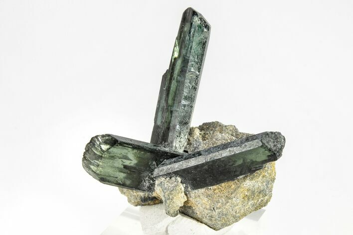 Translucent Blue-Green Vivianite Crystals - Romania #208685